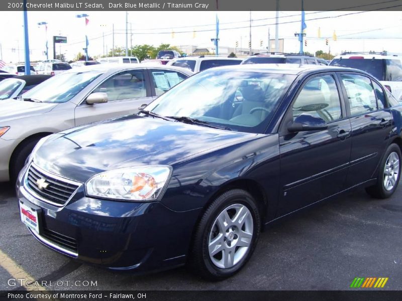 Dark Blue Metallic / Titanium Gray 2007 Chevrolet Malibu LT Sedan