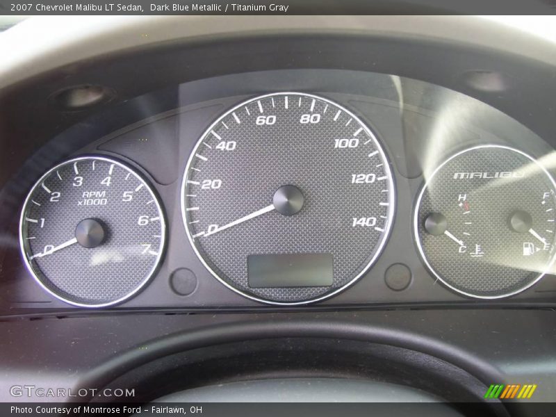 Dark Blue Metallic / Titanium Gray 2007 Chevrolet Malibu LT Sedan