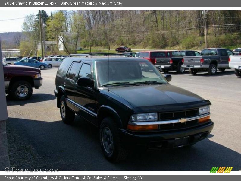 Dark Green Metallic / Medium Gray 2004 Chevrolet Blazer LS 4x4