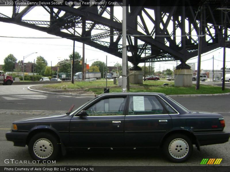Dark Blue Pearl Metallic / Gray 1990 Toyota Camry Deluxe Sedan