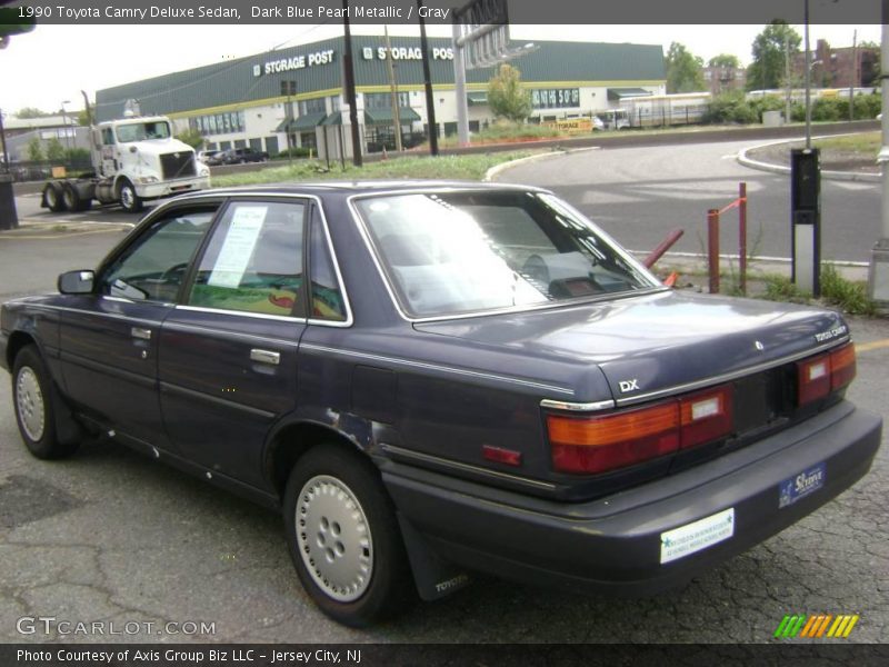Dark Blue Pearl Metallic / Gray 1990 Toyota Camry Deluxe Sedan