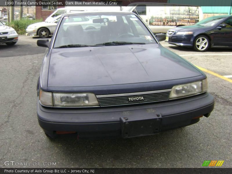 Dark Blue Pearl Metallic / Gray 1990 Toyota Camry Deluxe Sedan