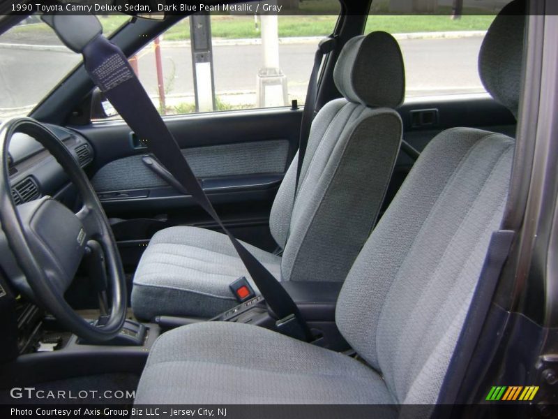 Dark Blue Pearl Metallic / Gray 1990 Toyota Camry Deluxe Sedan