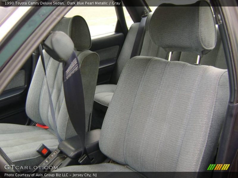 Dark Blue Pearl Metallic / Gray 1990 Toyota Camry Deluxe Sedan