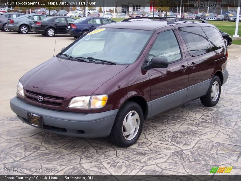Napa Burgundy Pearl / Oak 2000 Toyota Sienna LE
