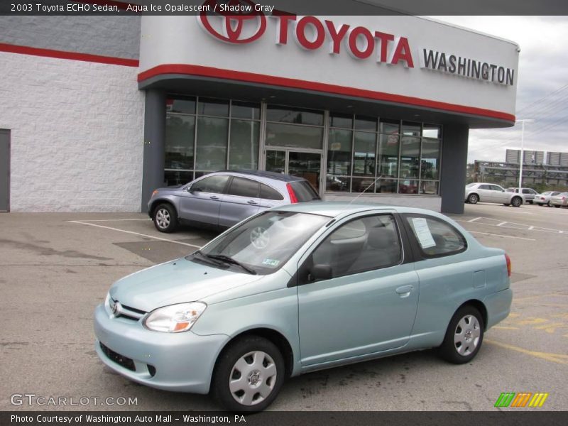 Aqua Ice Opalescent / Shadow Gray 2003 Toyota ECHO Sedan