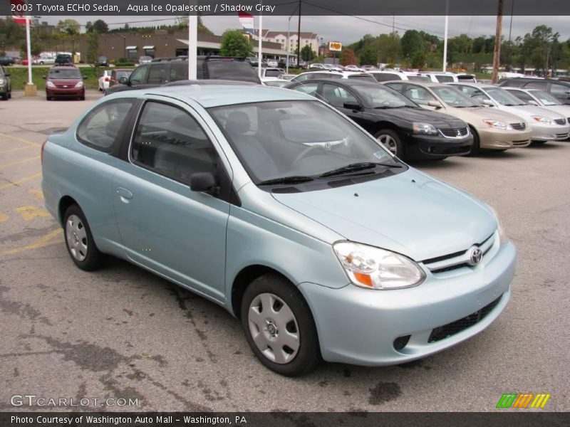 Aqua Ice Opalescent / Shadow Gray 2003 Toyota ECHO Sedan