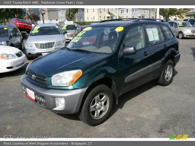 Rainforest Green Pearl / Gray 2003 Toyota RAV4 4WD