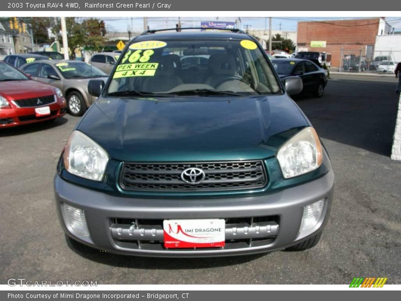 Rainforest Green Pearl / Gray 2003 Toyota RAV4 4WD