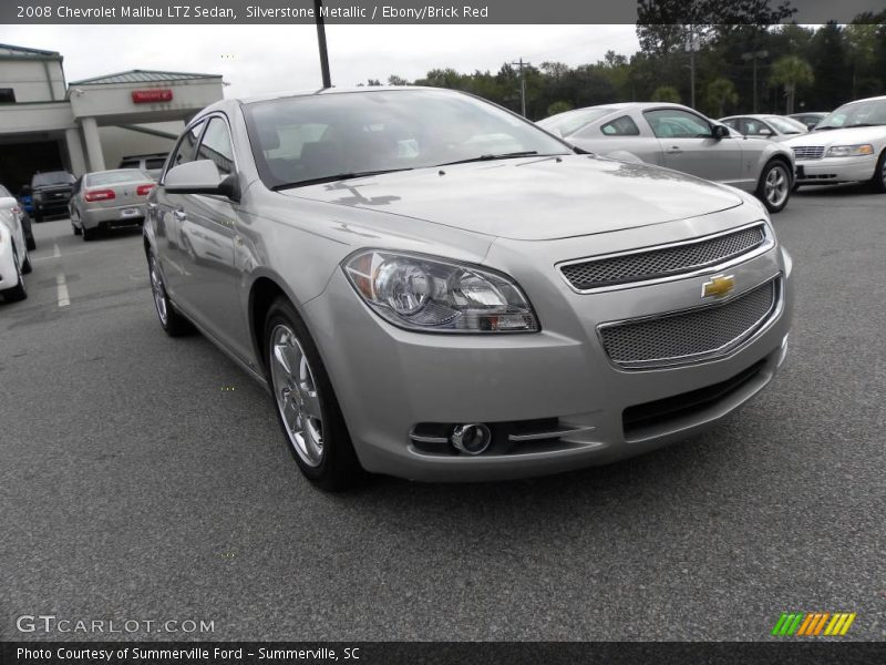 Silverstone Metallic / Ebony/Brick Red 2008 Chevrolet Malibu LTZ Sedan