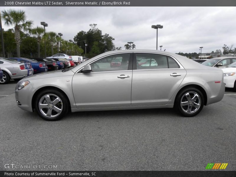 Silverstone Metallic / Ebony/Brick Red 2008 Chevrolet Malibu LTZ Sedan