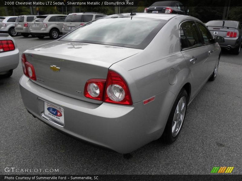 Silverstone Metallic / Ebony/Brick Red 2008 Chevrolet Malibu LTZ Sedan