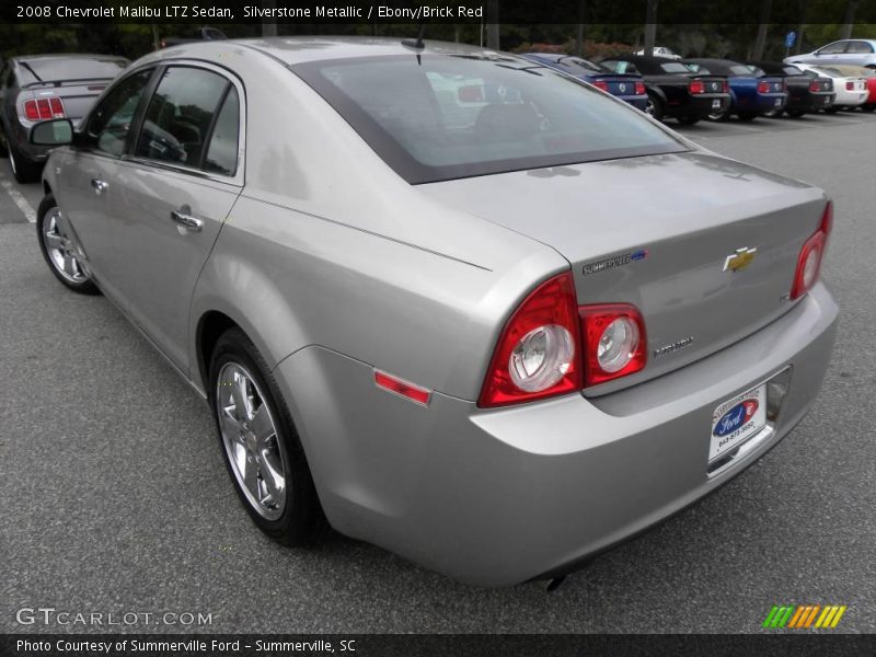 Silverstone Metallic / Ebony/Brick Red 2008 Chevrolet Malibu LTZ Sedan