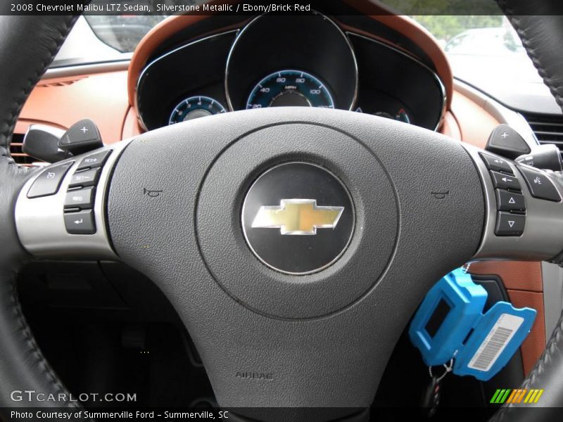 Silverstone Metallic / Ebony/Brick Red 2008 Chevrolet Malibu LTZ Sedan