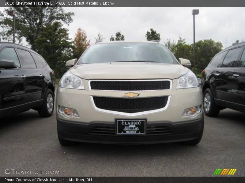 Gold Mist Metallic / Ebony 2010 Chevrolet Traverse LT AWD