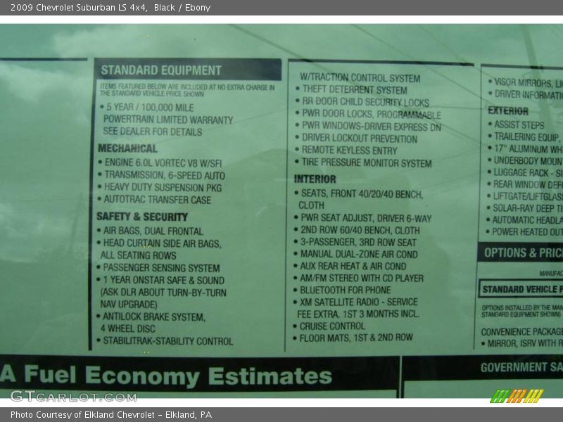 Black / Ebony 2009 Chevrolet Suburban LS 4x4