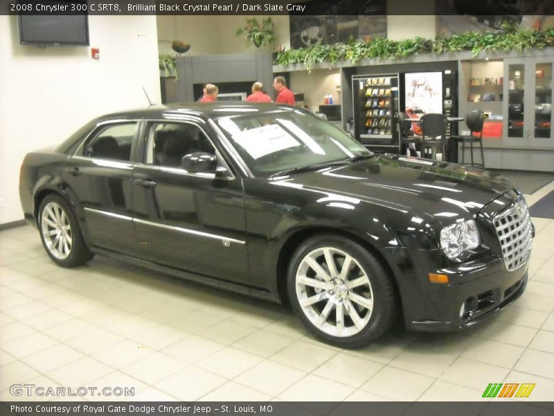 Brilliant Black Crystal Pearl / Dark Slate Gray 2008 Chrysler 300 C SRT8