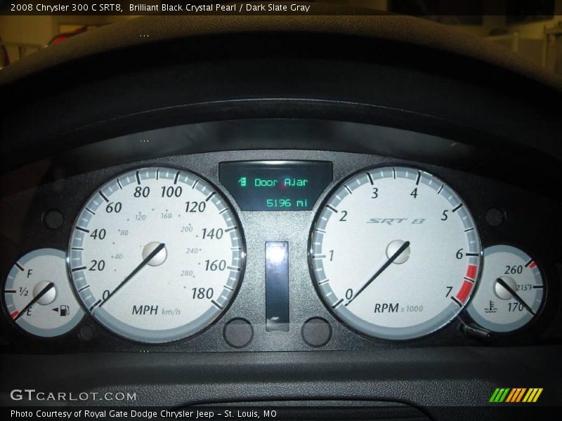 Brilliant Black Crystal Pearl / Dark Slate Gray 2008 Chrysler 300 C SRT8