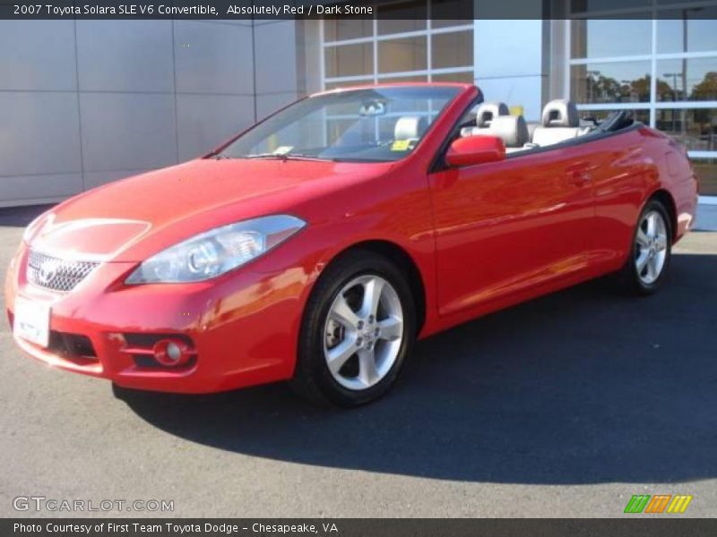 Absolutely Red / Dark Stone 2007 Toyota Solara SLE V6 Convertible