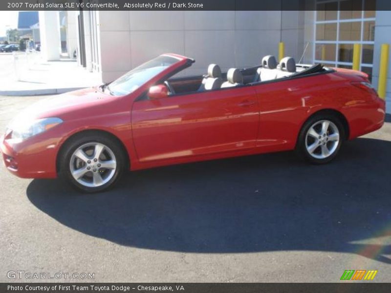 Absolutely Red / Dark Stone 2007 Toyota Solara SLE V6 Convertible