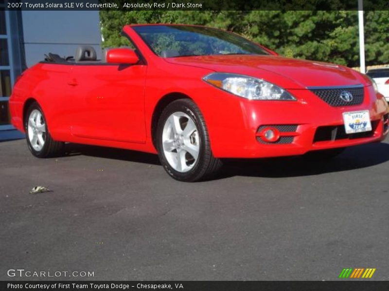 Absolutely Red / Dark Stone 2007 Toyota Solara SLE V6 Convertible