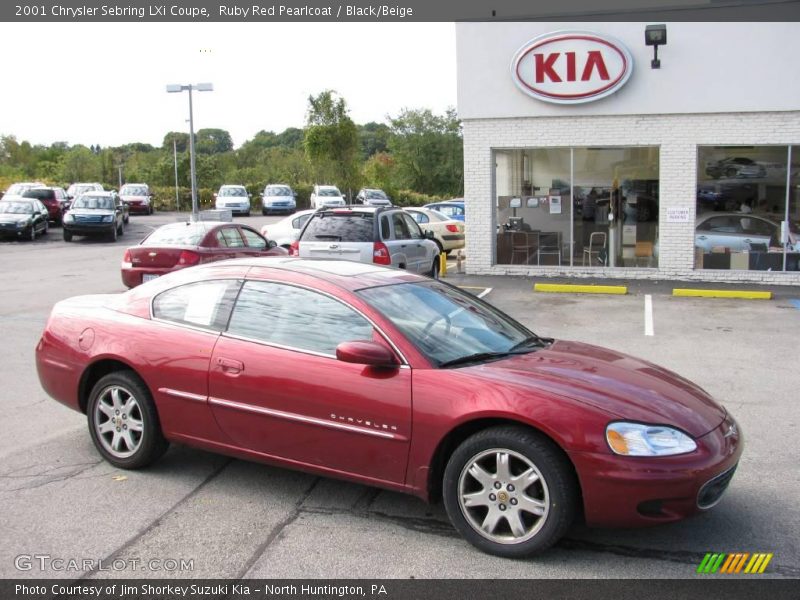 Ruby Red Pearlcoat / Black/Beige 2001 Chrysler Sebring LXi Coupe