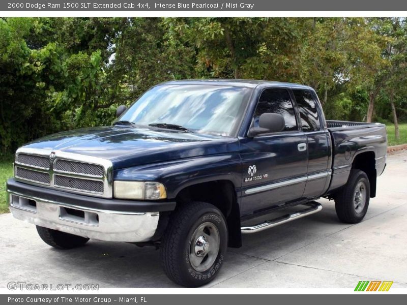 Intense Blue Pearlcoat / Mist Gray 2000 Dodge Ram 1500 SLT Extended Cab 4x4