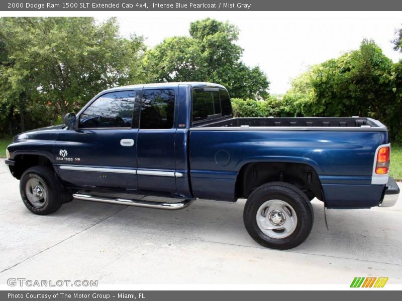 Intense Blue Pearlcoat / Mist Gray 2000 Dodge Ram 1500 SLT Extended Cab 4x4