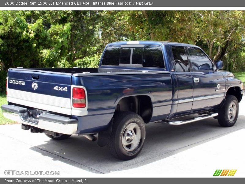 Intense Blue Pearlcoat / Mist Gray 2000 Dodge Ram 1500 SLT Extended Cab 4x4