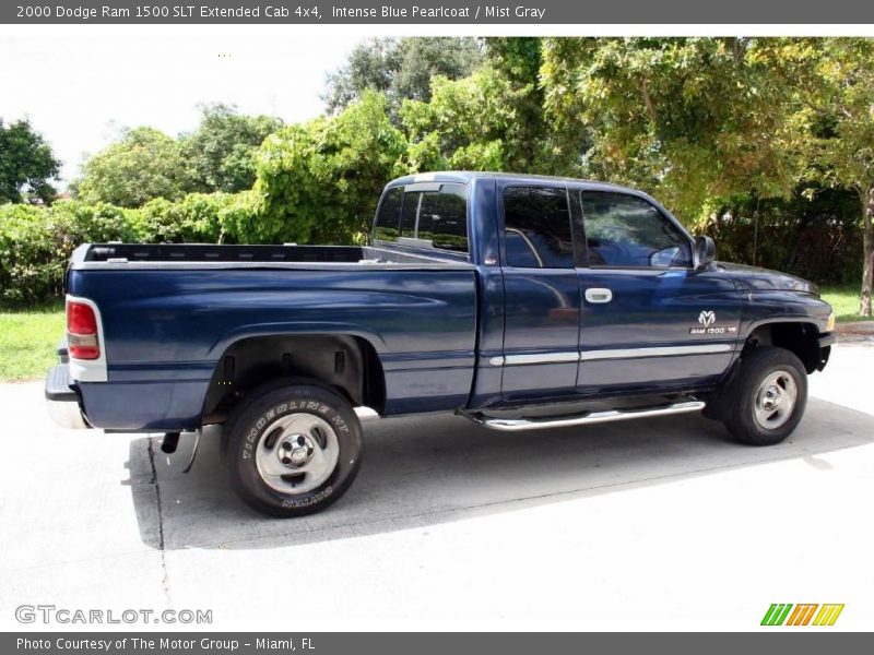 Intense Blue Pearlcoat / Mist Gray 2000 Dodge Ram 1500 SLT Extended Cab 4x4