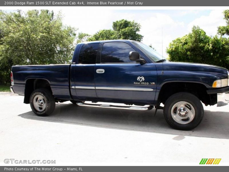 Intense Blue Pearlcoat / Mist Gray 2000 Dodge Ram 1500 SLT Extended Cab 4x4