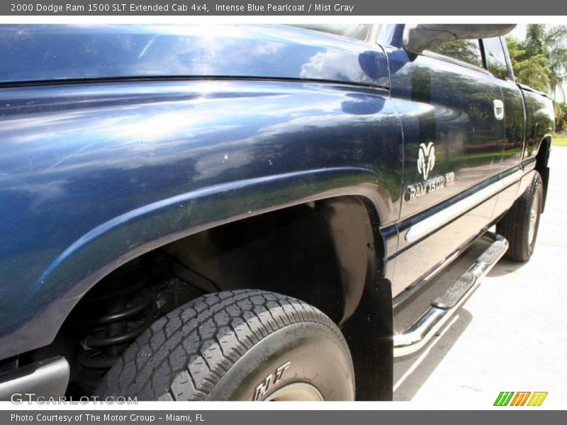 Intense Blue Pearlcoat / Mist Gray 2000 Dodge Ram 1500 SLT Extended Cab 4x4