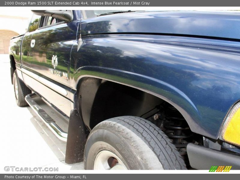 Intense Blue Pearlcoat / Mist Gray 2000 Dodge Ram 1500 SLT Extended Cab 4x4