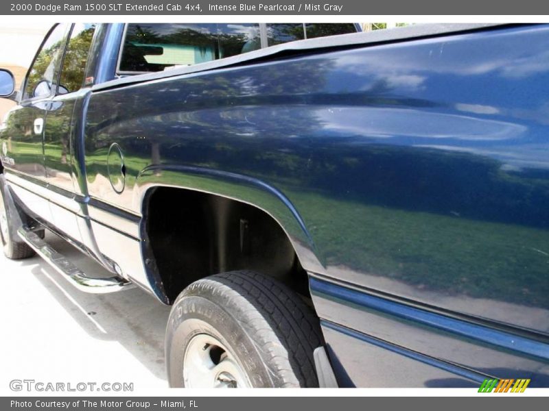 Intense Blue Pearlcoat / Mist Gray 2000 Dodge Ram 1500 SLT Extended Cab 4x4
