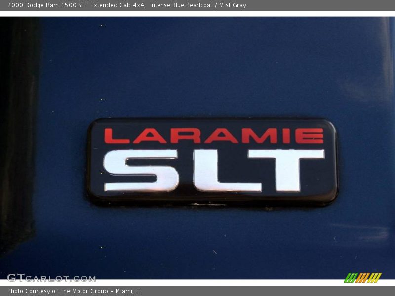 Intense Blue Pearlcoat / Mist Gray 2000 Dodge Ram 1500 SLT Extended Cab 4x4