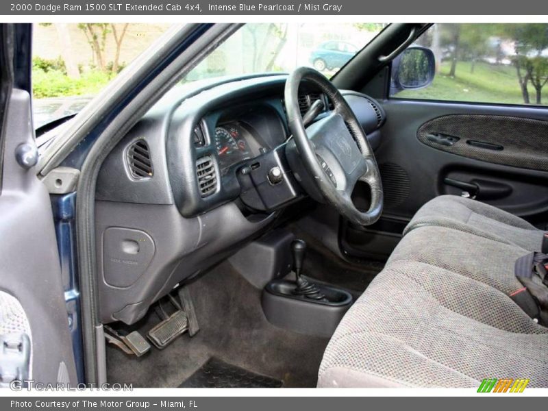 Intense Blue Pearlcoat / Mist Gray 2000 Dodge Ram 1500 SLT Extended Cab 4x4