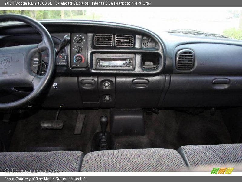 Intense Blue Pearlcoat / Mist Gray 2000 Dodge Ram 1500 SLT Extended Cab 4x4