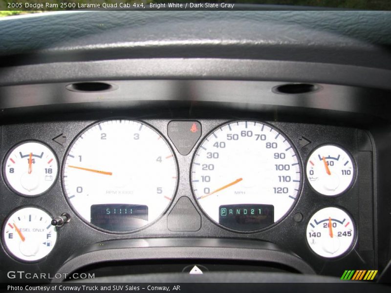 Bright White / Dark Slate Gray 2005 Dodge Ram 2500 Laramie Quad Cab 4x4