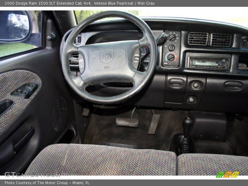 Intense Blue Pearlcoat / Mist Gray 2000 Dodge Ram 1500 SLT Extended Cab 4x4