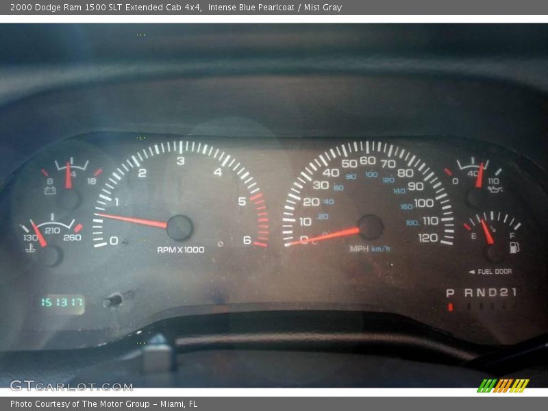 Intense Blue Pearlcoat / Mist Gray 2000 Dodge Ram 1500 SLT Extended Cab 4x4