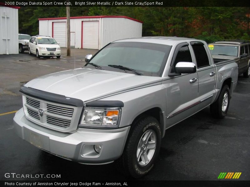 Bright Silver Metallic / Dark Slate Gray/Sport Red 2008 Dodge Dakota Sport Crew Cab