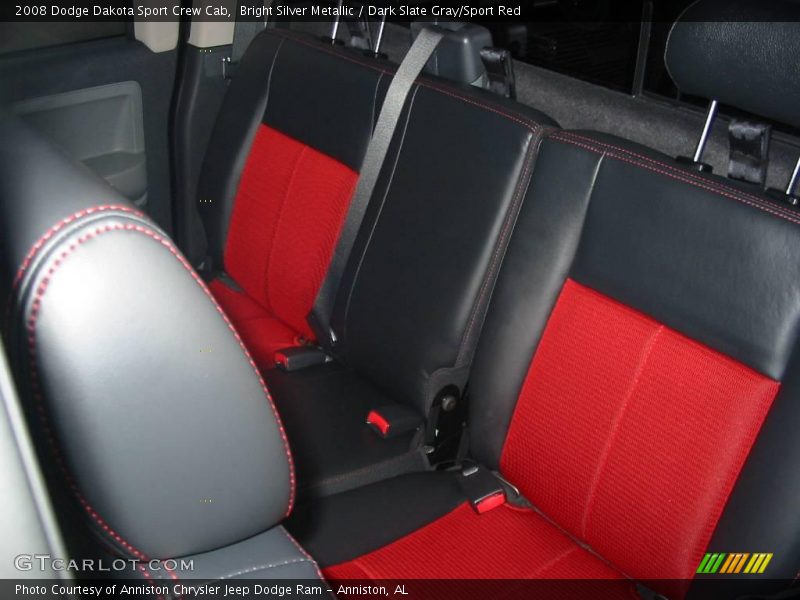 Bright Silver Metallic / Dark Slate Gray/Sport Red 2008 Dodge Dakota Sport Crew Cab