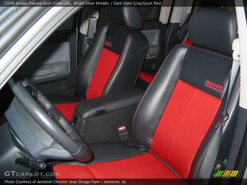 Bright Silver Metallic / Dark Slate Gray/Sport Red 2008 Dodge Dakota Sport Crew Cab