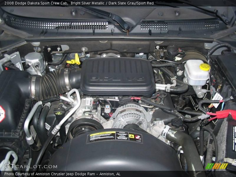 Bright Silver Metallic / Dark Slate Gray/Sport Red 2008 Dodge Dakota Sport Crew Cab