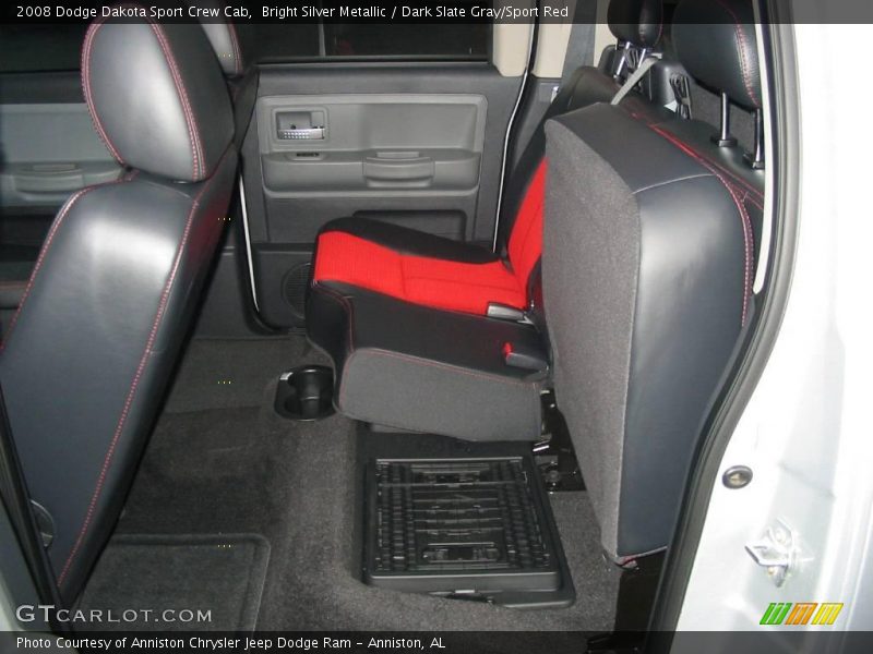 Bright Silver Metallic / Dark Slate Gray/Sport Red 2008 Dodge Dakota Sport Crew Cab