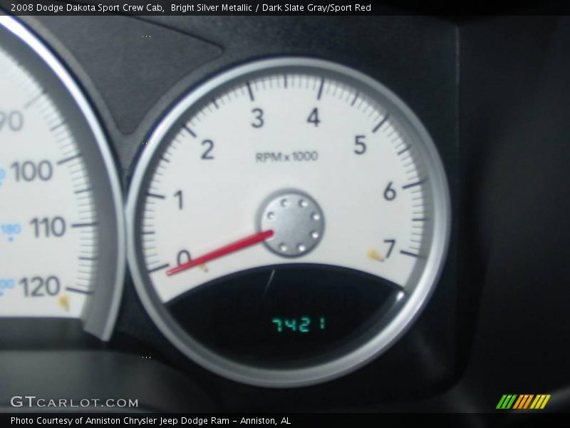 Bright Silver Metallic / Dark Slate Gray/Sport Red 2008 Dodge Dakota Sport Crew Cab