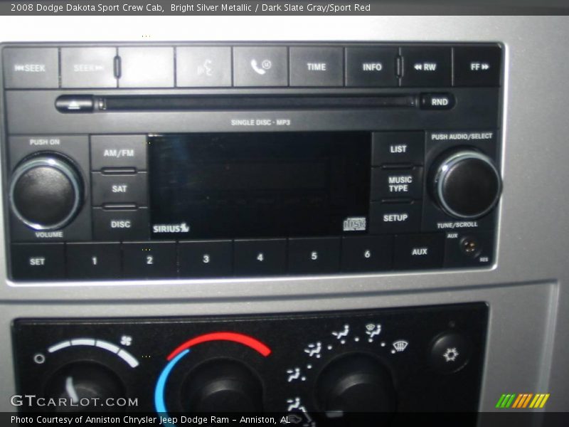 Bright Silver Metallic / Dark Slate Gray/Sport Red 2008 Dodge Dakota Sport Crew Cab