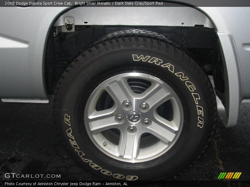 Bright Silver Metallic / Dark Slate Gray/Sport Red 2008 Dodge Dakota Sport Crew Cab