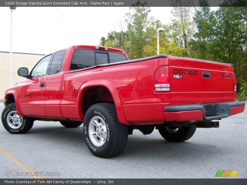 Flame Red / Agate 1999 Dodge Dakota Sport Extended Cab 4x4