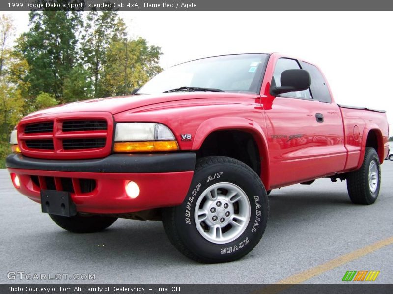 Flame Red / Agate 1999 Dodge Dakota Sport Extended Cab 4x4